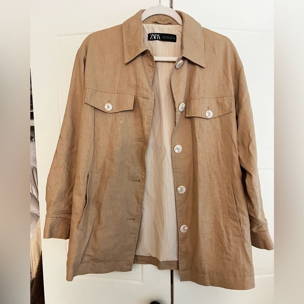 Light Brown Cotton Fall Thin Jacket - image 1